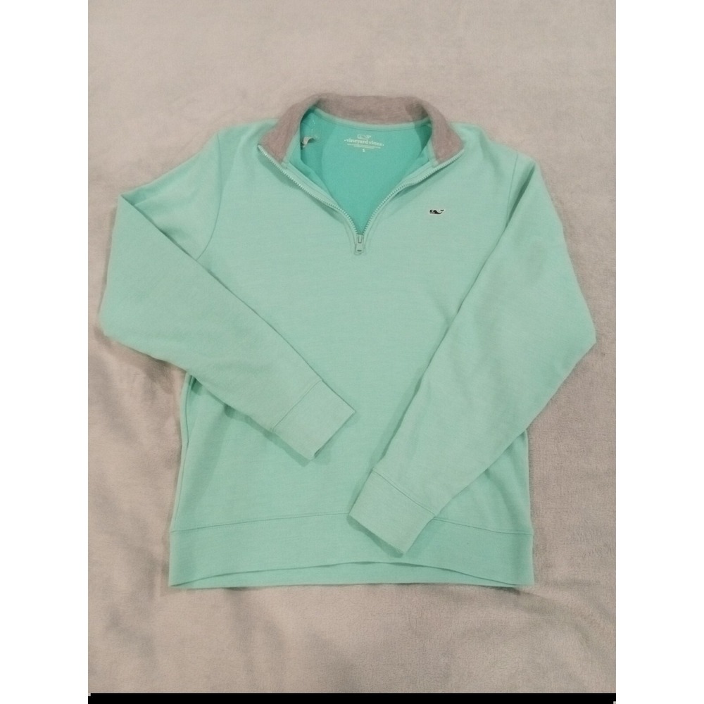Mens Vineyard Vines 1/4 Zip Pullover Sweater Teal Small